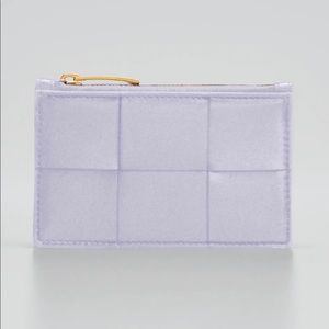 BOTTEGA VENETA Intrecciato Leather Zip Card Holder Mirth (purple)